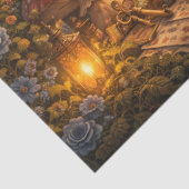 Decoupage Betoverde Paddenstoel Klok Tuin Tissuepapier (Detail)