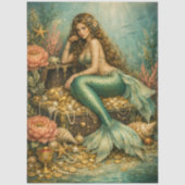 Decoupage Betoverde Zeemeermin Schat Fantasie Tissuepapier (Voorkant)