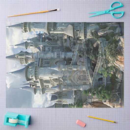 Decoupage betoverende kasteel thema Rock Island Tissuepapier (Craft)