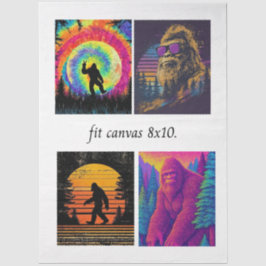 Decoupage Bigfoot voor 8 x 10 canvas Tissuepapier