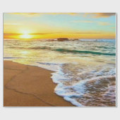 Decoupage bij zonsondergang op het strand cadeaupapier (Vlak)