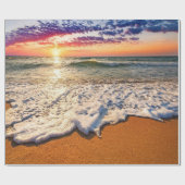 Decoupage bij zonsondergang op het strand cadeaupapier (Vlak)