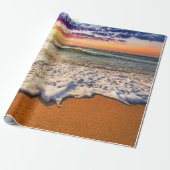 Decoupage bij zonsondergang op het strand cadeaupapier (Uitgerold)
