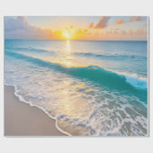 Decoupage bij zonsondergang op het strand cadeaupapier (Vlak)