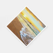 Decoupage bij zonsondergang op het strand servet (Hoek)