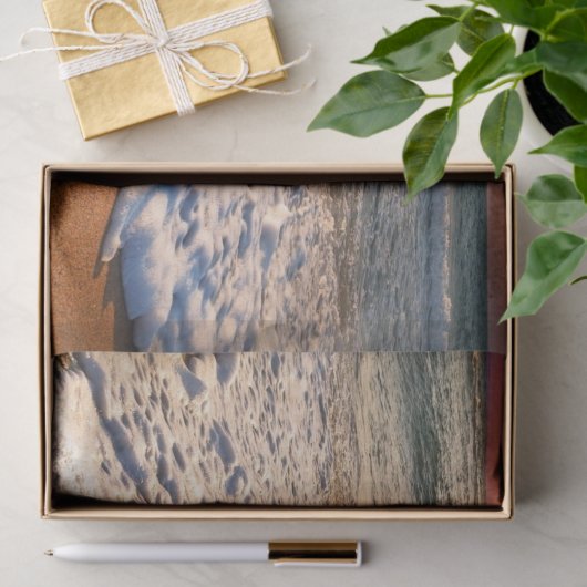 Decoupage bij zonsondergang op het strand tissuepapier (Geschenk)