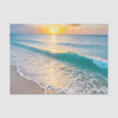 Decoupage bij zonsondergang op het strand tissuepapier (Voorkant)