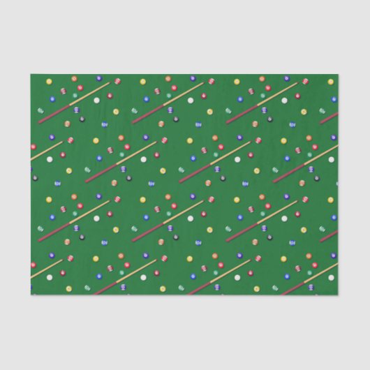 Decoupage Biljart Verjaardagsfeest Pool Cue Tissuepapier (Voorkant)