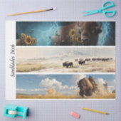 Decoupage Bison Sunflowers Western Rusti Handsaws Tissuepapier (Craft)