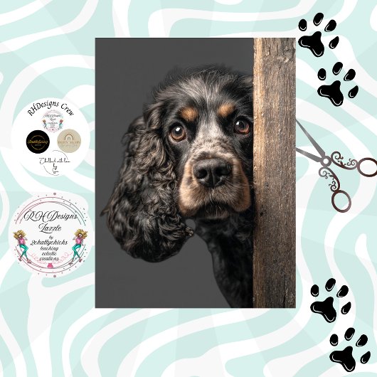 Decoupage Black Brown Cocker Spaniel Sadie Tissuepapier