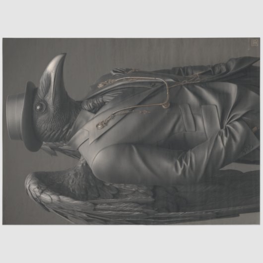 Decoupage Black Crow Satin Suit Charismatisch Tissuepapier (Voorkant)