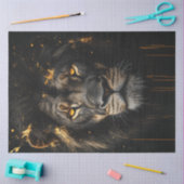 Decoupage Black Lion Gold Abstract Wildlife Design Tissuepapier (Craft)
