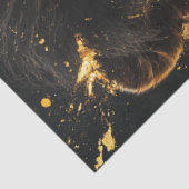 Decoupage Black Lion Gold Abstract Wildlife Design Tissuepapier (Detail)