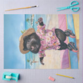 Decoupage Black Otter Skating Boardwalk bij Ocean Tissuepapier (Craft)