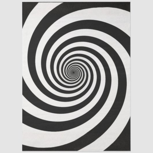 Decoupage Black & White Spiral Optical Illusion  Tissuepapier (Voorkant)
