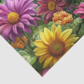 Decoupage Blauw/Blauwgroen Vrachtwagen Bloemenvel Tissuepapier (Detail)