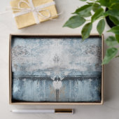 Decoupage Blauw Verweerde Poort IJzeren Rolwerk Tissuepapier (Geschenk)