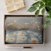 Decoupage Blauw Wit Daisy Stof Hete Luchtballon Tissuepapier (Geschenk)