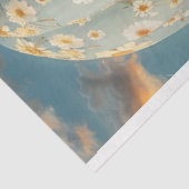 Decoupage Blauw Wit Daisy Stof Hete Luchtballon Tissuepapier (Detail)