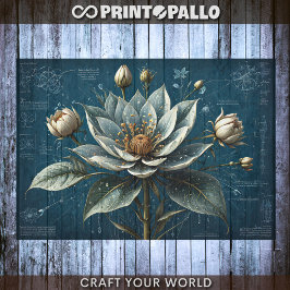 Decoupage - Blauwdruk van een bloem- Tissuepapier