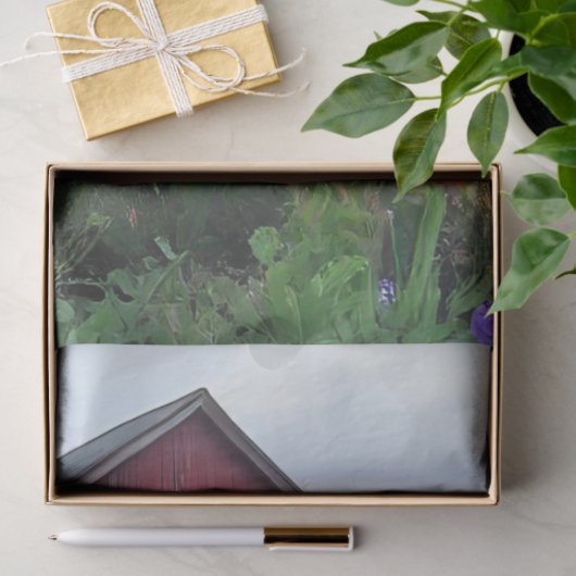 Decoupage Blauwgroen vrachtwagen geladen met bloem Tissuepapier (Geschenk)