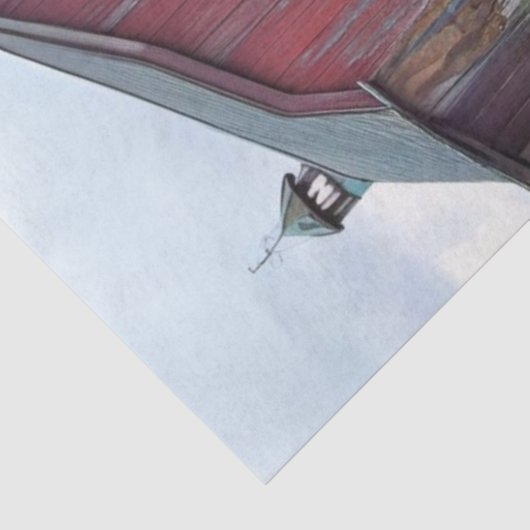 Decoupage Blauwgroen vrachtwagen geladen met bloem Tissuepapier (Detail)