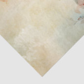 Decoupage Bloemen Tan Vermillion Bord Geel Blauw | Tissuepapier (Detail)