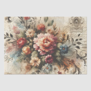 Decoupage Bloemen Tissuepapier met Vintage Inspira