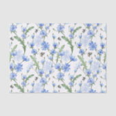 Decoupage Bloemen Waterverf Blauwe Verjaardag Douc Tissuepapier (Voorkant)