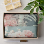 Decoupage bloemenskelet met perzikbloemen tissuepapier (Geschenk)