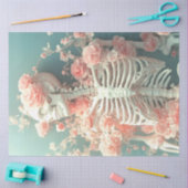 Decoupage bloemenskelet met perzikbloemen tissuepapier (Craft)