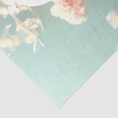 Decoupage bloemenskelet met perzikbloemen tissuepapier (Detail)