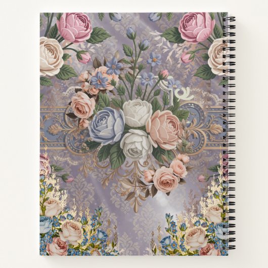 Decoupage Bloemmonogram Spiral Notitieboek (Achterkant)