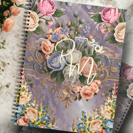 Decoupage Bloemmonogram Spiral Notitieboek