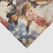 Decoupage Blonde Gunslinger op paard Amerikaanse v Tissuepapier (Detail)