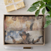 Decoupage Blonde Gunslinger op paard Amerikaanse v Tissuepapier (Geschenk)