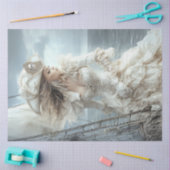 Decoupage Blonde Pirate Lady Witte Jurk Tissuepapier (Craft)