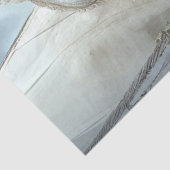 Decoupage Blonde Pirate Lady Witte Jurk Tissuepapier (Detail)