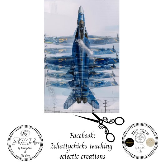 Decoupage Blue Angels Jet Bewegingsfoto Tissuepapier