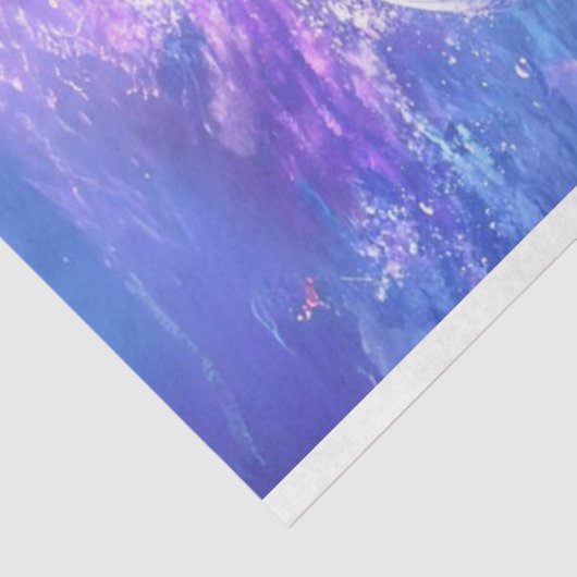 Decoupage Blue Caribbean Waters Manatee Family Tissuepapier (Detail)