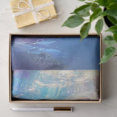 Decoupage Blue Ocean Waters Sad Manatee familie Tissuepapier (Geschenk)