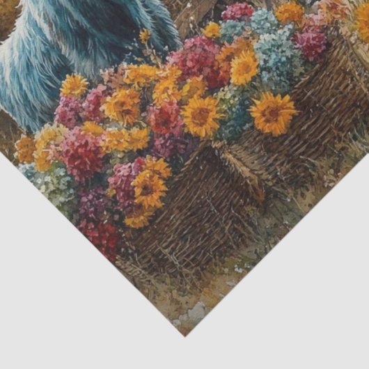 Decoupage  Blue Truck Highland Koe Tissuepapier (Detail)