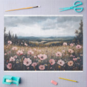 Decoupage Blush Pink Wildflowers Landschap Tissuepapier (Craft)