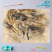 Decoupage boeiende close-up leeuwen gezicht tissuepapier (Craft)