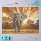 Decoupage boeiende olifant zonsondergang tissuepapier (Craft)