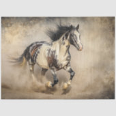 Decoupage boeiende verf paard lopen stoffig tissuepapier (Voorkant)