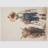Decoupage Boer Boy Highland Kalf Tissuepapier (Voorkant)