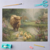 Decoupage Boerderij Scene Highland & Ducklings Pon Tissuepapier (Craft)