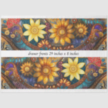 Decoupage Boho Bloemrijke Laadkasten Fronten 29x8"
