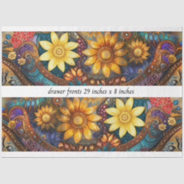 Decoupage Boho Bloemrijke Laadkasten Fronten 29x8" Tissuepapier